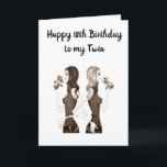 **18. GEBURTSTAG WÜNSCHT SICH MEINEM **TWIN SISTER KARTE<br><div class="desc">Wenn du es leicht hast,  der Zwilling mit deiner Schwester zu sein... .lass ihr heute diese Fun Birthday Card für IHR ***18. BIRTHDAY****</div>