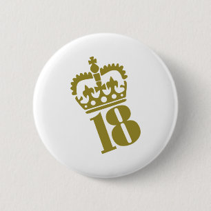 18. Geburtstag - Zahl - achtzehn Button