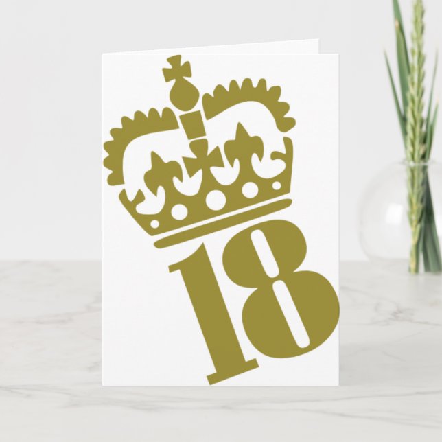 18. Geburtstag - Zahl - Achtzehn Karte (Vorderseite)