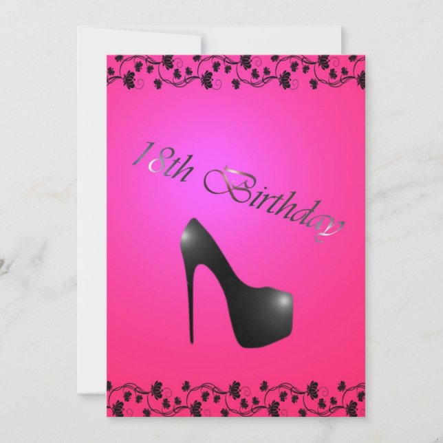 18. Geburtstags-Party Einladung für Mädchen (Vorderseite)