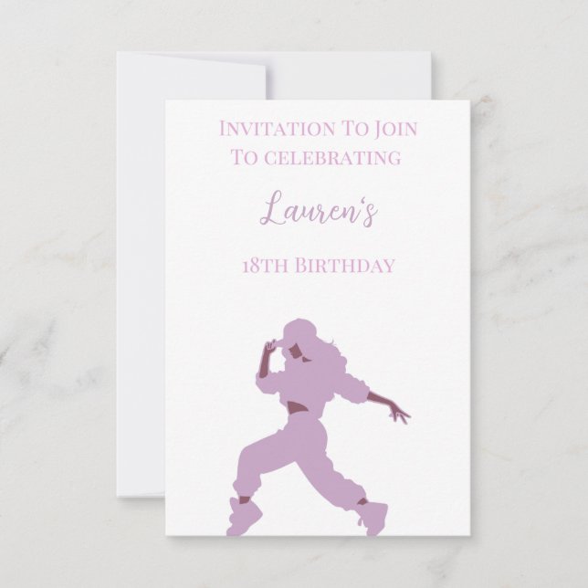 18. Geburtstags-Tänzerin Einladung (Vorderseite)