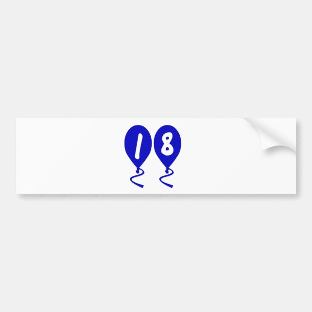 18 Geburtstagsballons Autoaufkleber (Vorne)