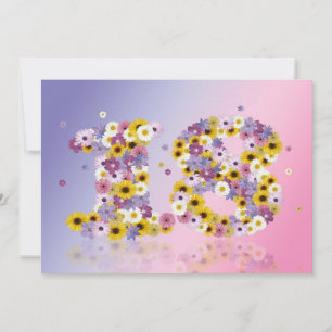 18. Geburtstagsfeier mit Blumenbriefen Einladung