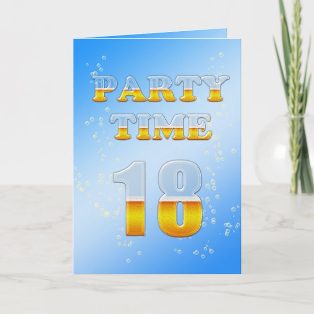 18. Geburtstagsfeier mit viel Bier Einladung (Vorderseite)