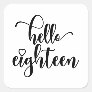 18. Geburtstagsfrauen Hallo 18 Niedlichen 18 Jahre Quadratischer Aufkleber