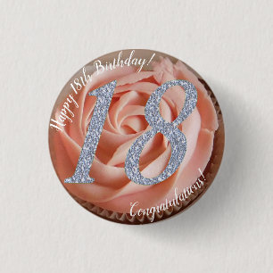 18. Geburtstagskuchen Button
