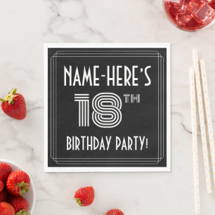 18. Geburtstagsparty: Art-Déco-Stil + Individuelle Serviette