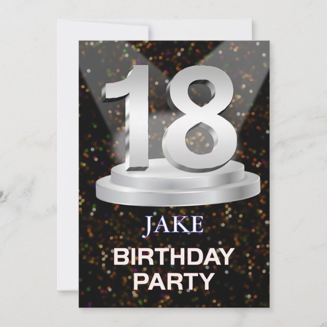 18. Geburtstagsparty Einladung einen Namen hinzufü (Vorderseite)