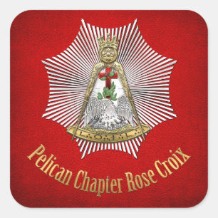 18. Grad: Pelican Chapter Rose Croix Quadratischer Aufkleber