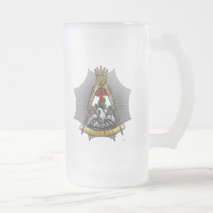 18. Grad: Ritter der Rose Croix Mattglas Bierglas
