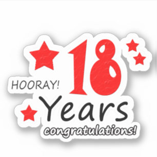 18. Hochzeitstag - 18 Jahre Geburtstag Aufkleber