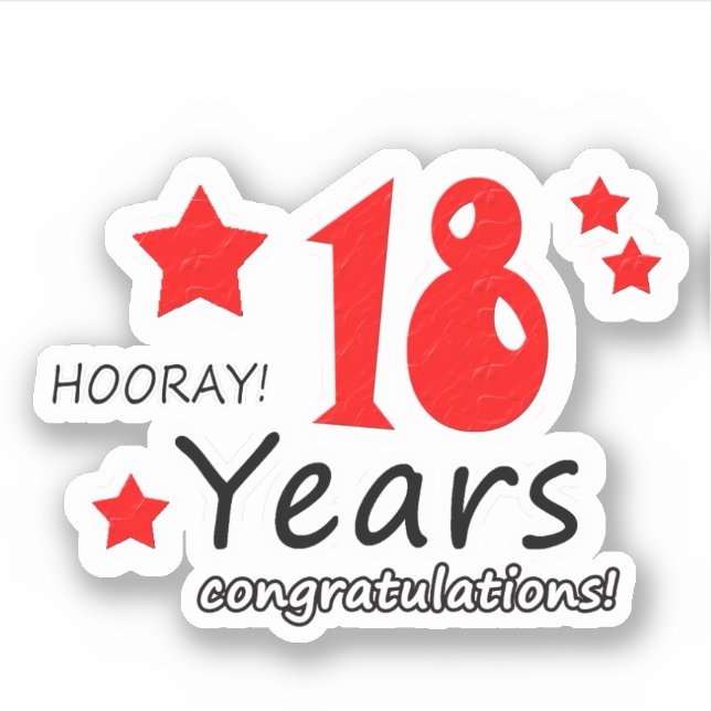 18. Hochzeitstag - 18 Jahre Geburtstag Aufkleber (Vorderseite)