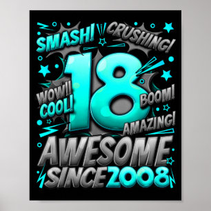 18 Jahre alt für Jungen 18. Geburtstag Junge 18 Ja Poster