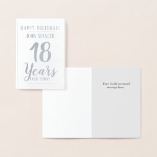 18 Jahre alt. Stilvolles Design. Folienkarte