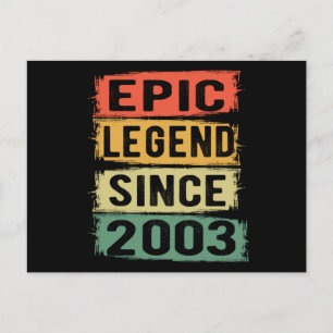 18 Jahre alte Bday 2003 Epische Legende 18. Geburt Postkarte