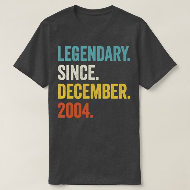 18 Jahre alter Legendär Seit Dezember 2004 18. T-Shirt (Design vorne)