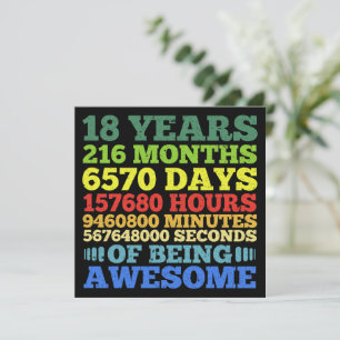 18 Jahre alter Vintager Retro 18. Geburtstag 216 M Einladung