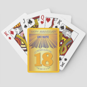 18 Jahre Golden Ray 12 Step INDIVIDUELLER NAME Spielkarten