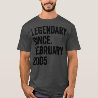 18 Jahre Legendär Seit Februar 2005 18. Geburtstag T-Shirt