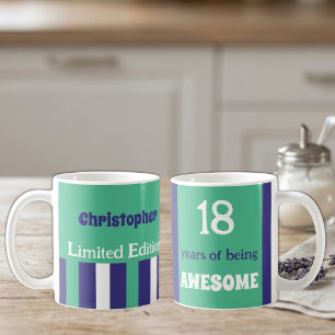18 Jahre phantastischer Name grün lila Kaffeetasse