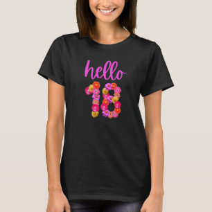 18-jährige Blume Hallo 18 ist mein 18. T-Shirt