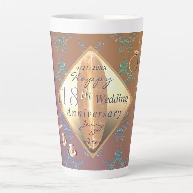 18. Jubiläum Porcelain Cat's Eye Graphics Latt Milchtasse (Vorderseite)