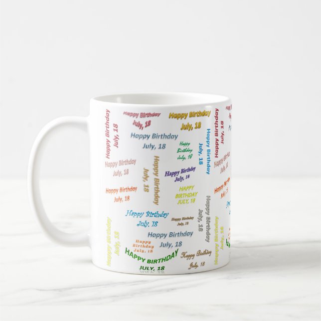 18 juillet, Anniversaire Mug (Gauche)