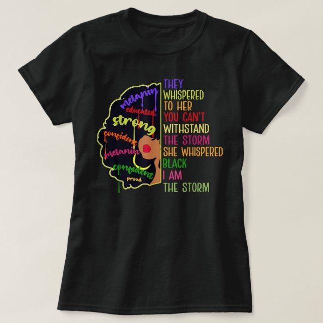 18. Juni 1865 Black Queen Melanin Girl Magic Afr T-Shirt (Design vorne)