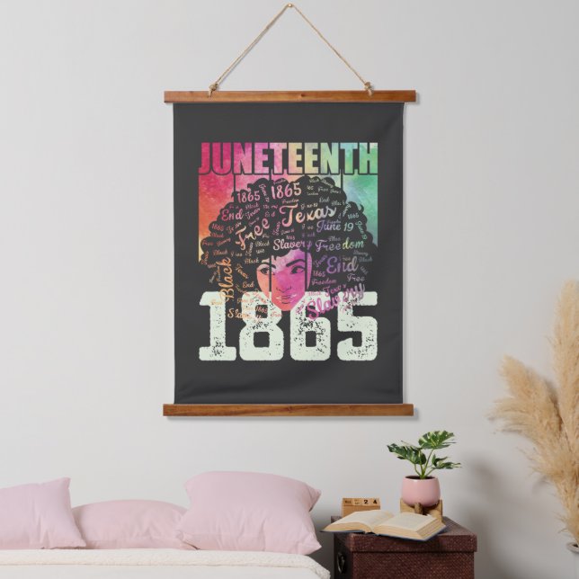 18. Juni 1865 Schwarze Freiheit in Afrika Wandteppich Mit Holzrahmen (Schlafzimmer)