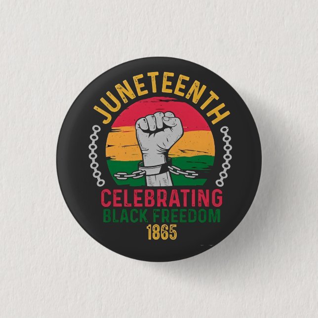 18. Juni: Schwarze Freiheit 1865 Button (Vorderseite)