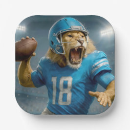 18 Löwenfußballspieler Pappteller