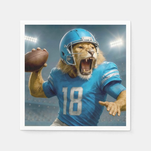 18 Löwenfußballspieler Serviette (Vorderseite)