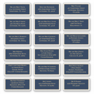 18 Name des Empfängers Anschrift der Gold Navy Aufkleber