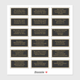 18 Name des Empfängers Anschrift Gold Black Aufkleber