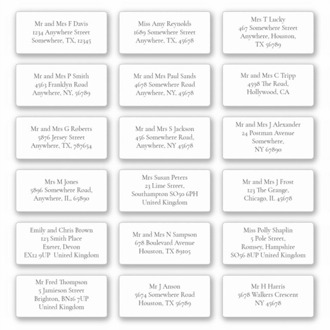 18 Name des Empfängers E-Mail-Serif Aufkleber (Vorderseite)