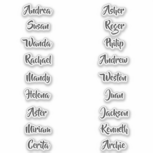 18 Namen Benutzerdefinierter Text-Scrapbook Word-S Aufkleber (Vorderseite)