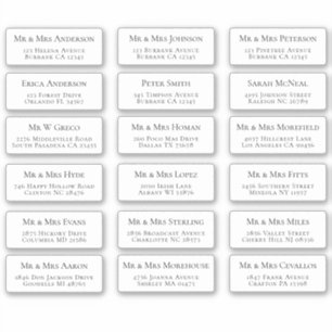 18 Namensadressen Aufkleber