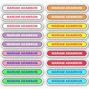 18 Namensschild-Etiketten - Schüler-Sticker Aufkleber