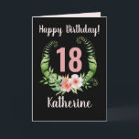18. oder alle Altersgruppen Geburtstag Rosa Blumen Karte<br><div class="desc">Glücklich 18. Geburtstag Blush Pink Floral Wreath Name Card. Passen Sie den Namen und das Alter auf der Vorderseite und die Grußbotschaften auf der Vorderseite und im Inneren an.</div>
