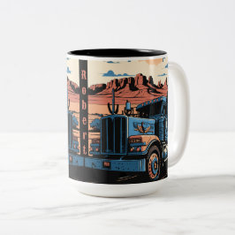 18 Rad-Simi-Trailer Personalisiert Zweifarbige Tasse