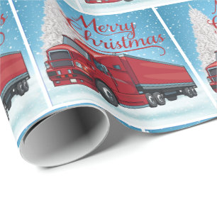 18 Radfahrzeuge und Anhänger Große Rig Weihnacht Geschenkpapier