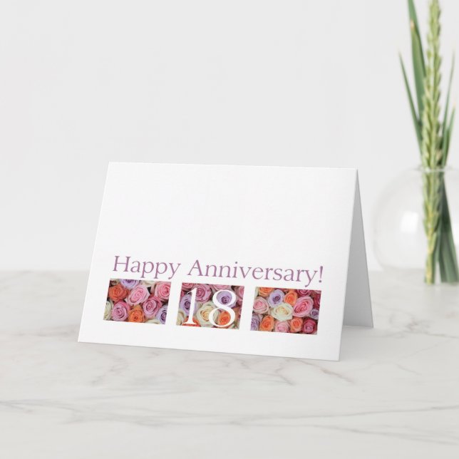 18. Rose zum Hochzeitstag Karte (Vorderseite)