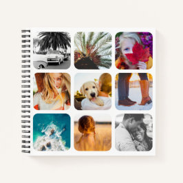18 Square Foto Collage White Hard Cover Journal Notizbuch