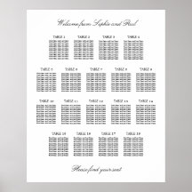 18 Tabelle Elegantes Minimalistisches Sitzdiagramm
