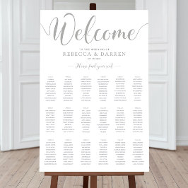 18 Tabelle Silver Wedding Seating Chart Poster
