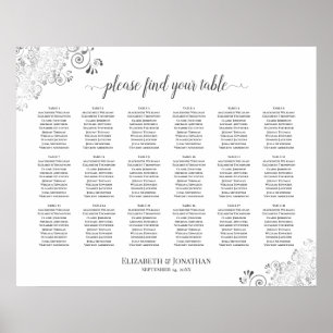 18 Tableau Blanc Mariage Sièges Diagrammes Argent