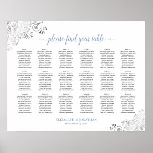 18 Tableau Frilly Blanc Mariage Plat Bleu