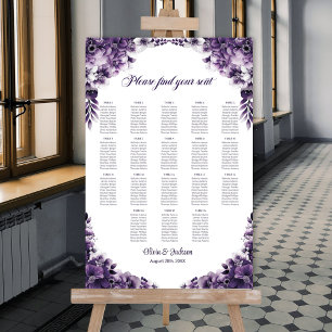 18 Tableau Mariage Floral violet Tableau de sièges