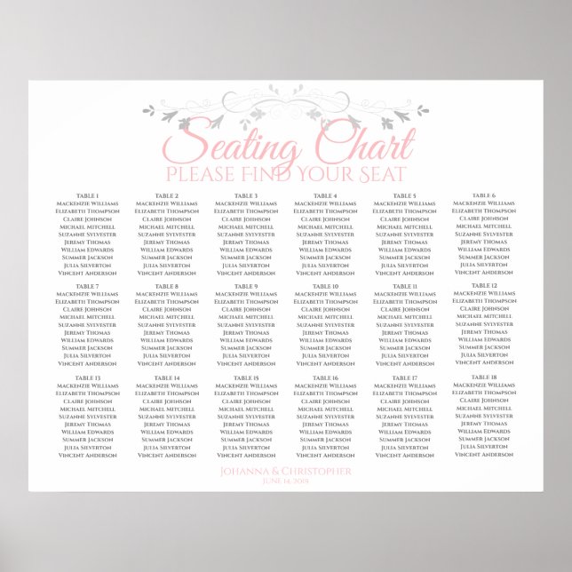 18 Tableau Mariage rose et gris (Devant)
