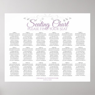 18 Tableau Mariage violet et gris